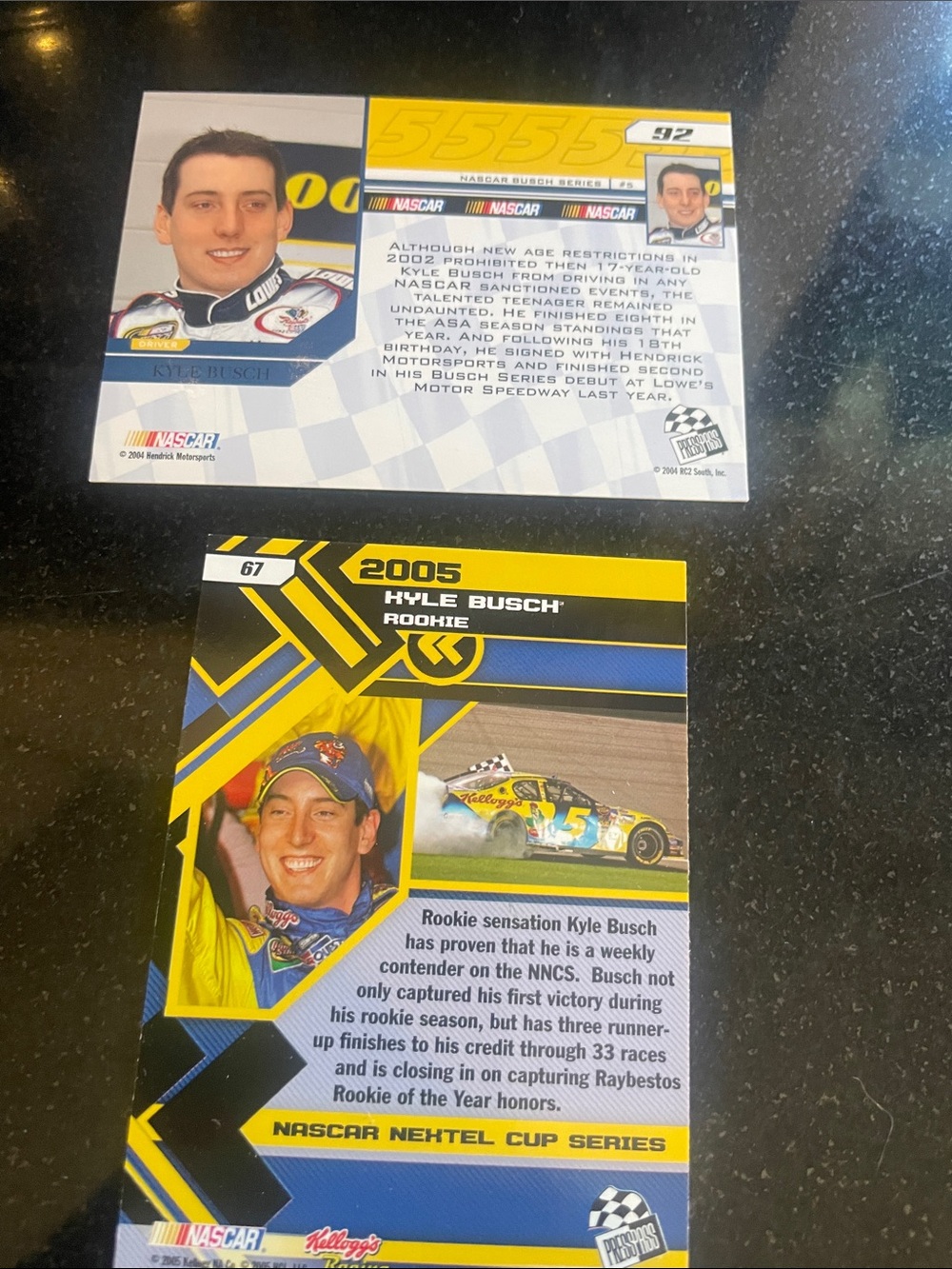 Kyle Busch 2005 Rookie Replay Racing Card - Blue & Yellow - Picture 4 of 4